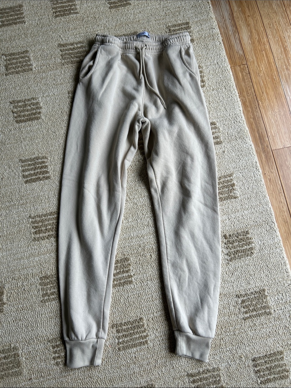 refuge Neutral Beige Fleece Track Joggers